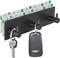Key Holder for Wall with 2 Self-Adhesive Tapes, No Damage Key Holder Rack for Wall with 3 Key Hooks for Entryway, Door, Bathroom, Kitchen(Black)